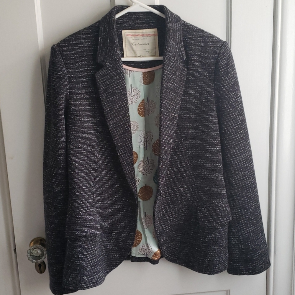 Anthropolgie gray blazer
